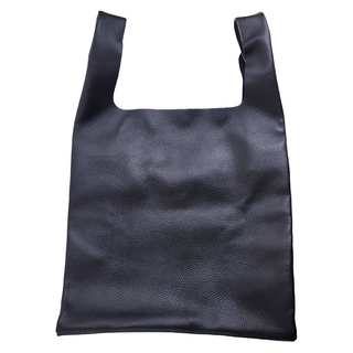 真皮頭層牛皮女士極簡菜籃子手提袋 - 黑色 A4可放, 32 x 1.3 x 32.7cm