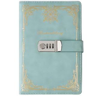 ARYKO 金邊秘密 A5 密碼鎖日記本, 皇家綠, 1個