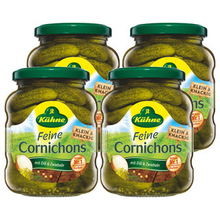 Kuhne 冠利 德式酸小黃瓜，含蒔蘿及洋蔥, 330g, 370ml, 4罐