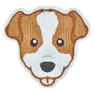 Hi 你好 刺繡貼紙, 傑克羅素梗犬圖案, 可熨燙/縫紉, 傑克羅素, 1張