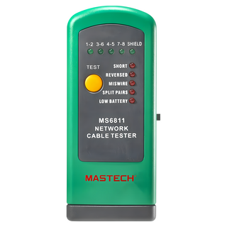 MASTECH 邁世 手持式網絡電纜測試儀器 MS6811, 兼容UTP和STP雙絞線電纜, 1個