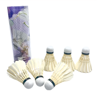 Her-Ea 禾亦 發泡羽毛球 鴨毛材質 發泡球頭 台灣產, 白色, 6顆, 1組