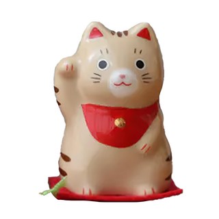 藥師窯 茶虎斑 福來招財貓 小(5.5cm) - 為您帶來好運與財富