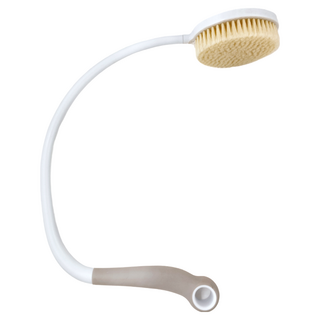 感恩使者 洗背刷 彎長柄型 軟毛沐浴刷, 白色, 1入, 1支