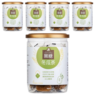 Medolly 蜜思朵 黑糖冬瓜茶, 在地新鮮冬瓜原塊 古法手工慢火熬煮 復刻經典香甜滋味 沁心退暑氣, 17g, 12入, 5罐
