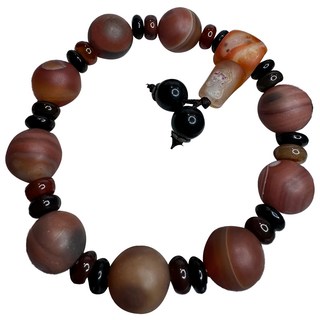 天然纏絲紅瑪瑙手串 重量20公克, 顏色隨機, 14mm