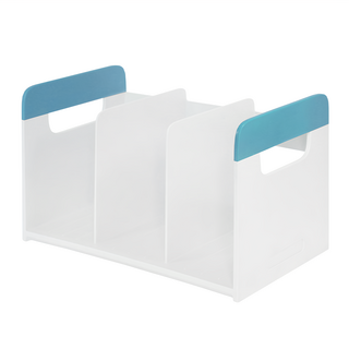 KAPAMAX PLUS 三層書架 帶手柄 頂部彩色裝飾, 334 x 190 x 200mm, 薄荷藍