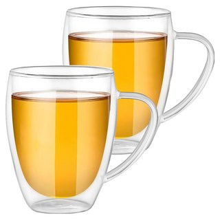 AHOYE 把手雙層隔熱玻璃杯 300mL 咖啡杯 茶杯, p01_05242841, 2個