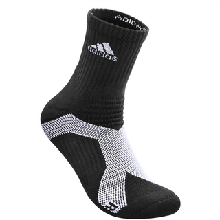 adidas 愛迪達 wucht P5.1極致高機能中筒運動襪, 黑色 + 白色