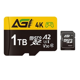AGi 亞奇雷 1TB microSDXC記憶卡 U3 A2，附轉接卡+讀卡機，支援4K錄影, 1組