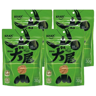 KAKA 海洋燒 大尾醬燒蝦餅 海苔, 30g, 4包