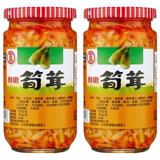 金蘭 鮮嫩筍茸, 台灣新鮮麻筍, 乳酸發酵, 口感酸甜鹹潤, 350g, 2罐