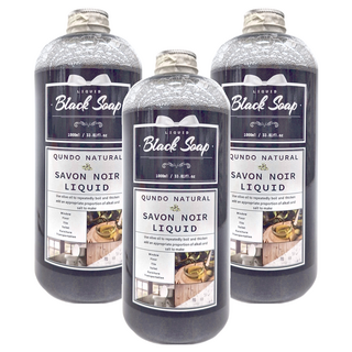 QUNDO 康朵 家事黑皂液 天然清潔 適用於地板、磁磚、家具, 1L, 3瓶