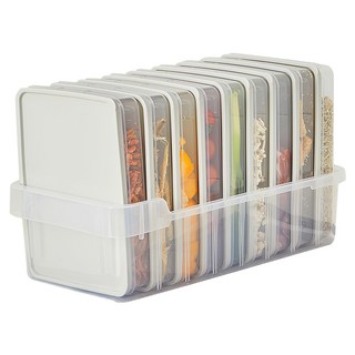 cimelax 冰箱收納托盤附收納盒 L 灰色 冰箱收納好幫手, 9個, 1組