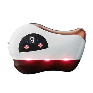 【ANTIAN】砭石電動美容溫感按摩儀 頸椎肌肉淋巴排毒刮痧儀 全身經絡疏通刮痧板 皓月白,1入, KH-988