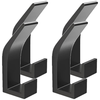 太空鋁免打孔掛勾 附膠水, 黑色, 4個