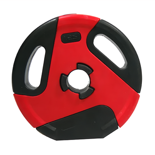 TREEWalker 炫彩啞鈴槓片, 1.25kg, 直徑13x厚3.5cm, 內徑3cm, Pe塑膠+灌沙, 1個, 紅