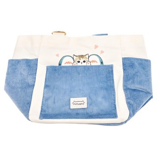 YENDAR 研達 貓福珊迪 托特包, 鯊魚, 1個, 22.5 x 23 x 15cm, 鯊魚 白色 + 藍色