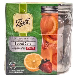 Ball 梅森 玻璃梅森罐 16oz窄口螺旋罐, 473ml, 1組