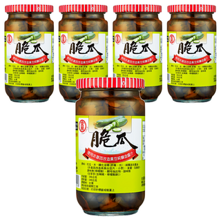 金蘭脆瓜, 嚴選新鮮花瓜, 無添加防腐劑、色素、味精, 396g, 5罐