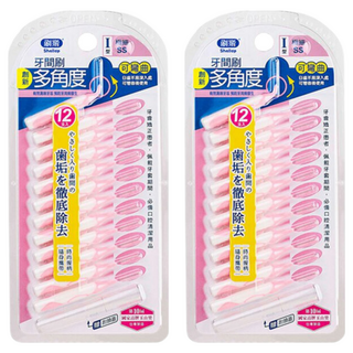 Shallop 刷樂 牙間刷極細型 粉色, 0.8mm, 12支, 2組