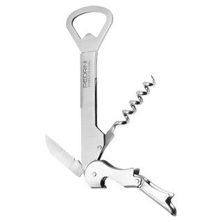 PEDRINI Gadget 兩段式酒保開瓶開酒器/鋁箔刀, 1支, 銀色