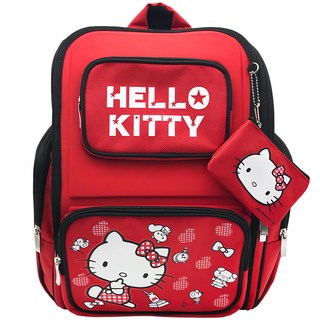 Hello Kitty 凱蒂貓 輕量透氣護脊書背包, 紅色, 35 x 40 x 18cm