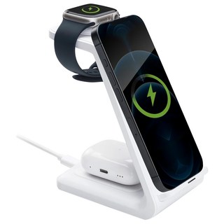 E-books B92 15W 快充三合一無線充電座, 15W手機/3W耳機/2.5W手錶快速充電, E-PCB263, 1個