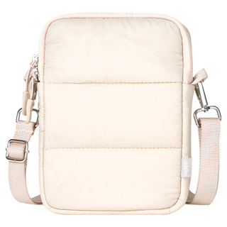 ekax 雲朵Puffy 手機包 附背帶, 尼龍聚酯纖維材質, 燕麥米, 1個