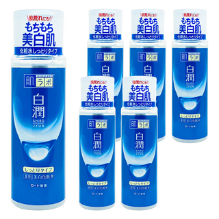 Hadalabo 肌研 白潤嫩白化妝水 傳明酸成分 美白升級 雙重薏仁 細緻膚觸 保濕潤澤 透亮光潤, 170ml, 6瓶