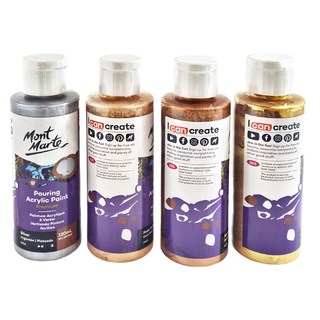 Mont Marte 蒙瑪特 流動壓克力套組 Premium高級 4色 金屬色系, 120ml