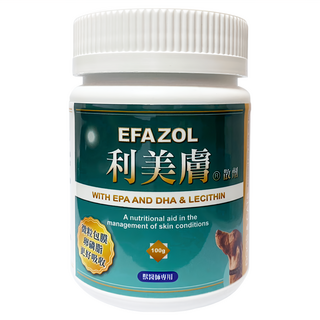 EFAZOL 利美膚 膚散劑，含EPA、DHA和卵磷脂，犬貓適用，100g, 皮膚/毛髮, 1罐