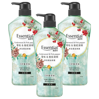 Essential 逸萱秀 雪松+粉紅胡椒洗髮精 香氛精油修護, 700ml, 3瓶