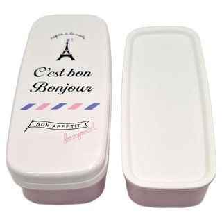 OSK 日式雙層便當盒 日本原裝進口 櫻花粉色 附筷子束帶, 1入