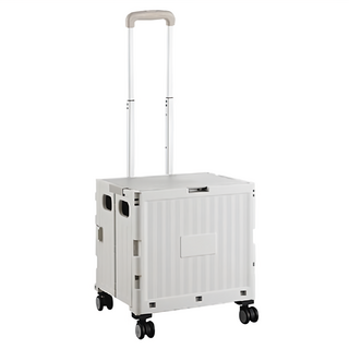 折疊購物推車 4輪 頂部置物 快速摺疊, 灰白色, 1個