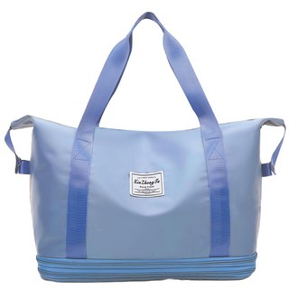 捷華 雙擴展休閒健身旅行袋 大容量, 1入, 藍, 42 x 21 x 32cm