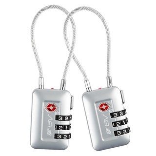BV 紅點升級版 TSA 海關鎖 銀色 鋼和鋅合金材質 2入, 3.2 x 10.2cm