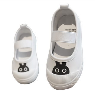 愛貝比 兒童帆布鞋 鬆緊套鞋/幼稚園室內鞋/休閒鞋 25(16.5cm), 白兔子, 1雙