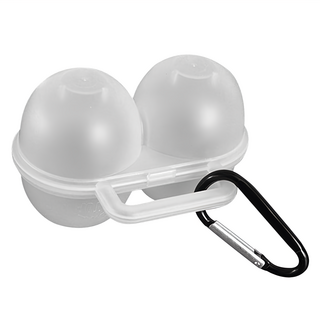 雞蛋盒, 雙蛋位, 附掛鉤, 11 x 7cm, 透明色, 1個