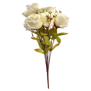 Meric Garden 仿真唯美漫舞玫瑰花束 淨白, 1件