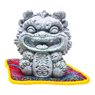 青砂石麒麟擺件 雙倍進財裝飾, 暴富 HS-3009-1, 1個