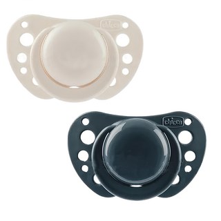 Chicco AIR透氣拇指型矽膠安撫奶嘴 2入組, 6~16M, 藍色, 1組