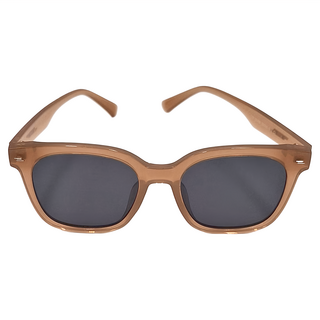 ALEGANT 韓系時尚水線條感方框TR90偏光墨鏡/UV400太陽眼鏡, 橡茶黑, 143 x 149 x 53mm