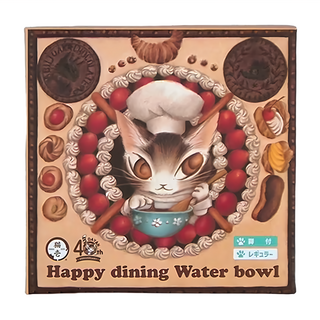 Necoichi 貓壹 快樂食光高腳水碗 陶瓷製品 7.5cm*13cm*13cm 350ml 白色, 達洋 繽紛菓子 白色, 1個