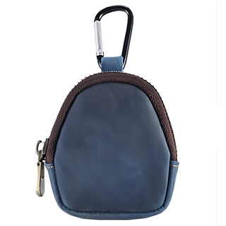 頭層瘋馬牛皮多功能收納包零錢包 LH966 樣式:藍色, 8.5 x 7.5 x 2.5cm