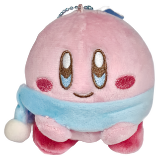 星之卡比 玩偶吊飾 12cm 水藍圍巾 可愛造型, 水藍圍巾 粉色 + 藍色, 1個