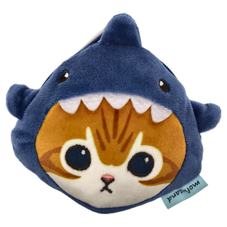 mofusand 造型耳機收納袋 藍色帶掛鉤, 105567, 鯊魚, 1個