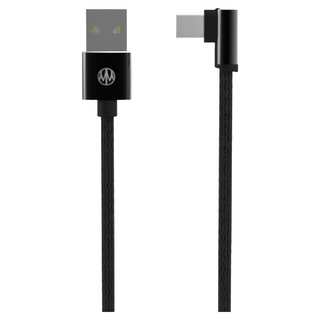 Meet Mind 二代L形雙面接頭編織充電傳輸線 4 FT, 1.2m, 黑色, 1條