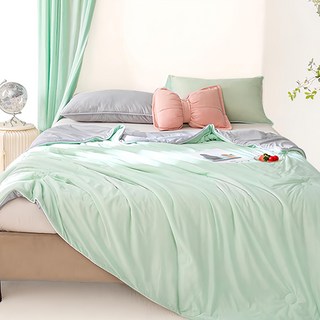天絲極凍冰冰被 單人夏被 涼感絲 抑菌羽絲棉, 香草綠