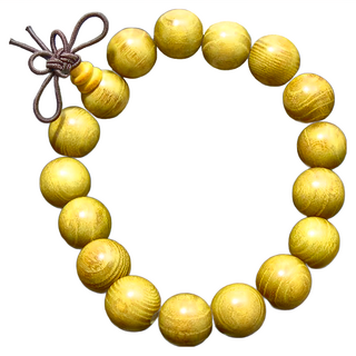 招財開運黃金木佛珠手鍊, 黃色, 1個